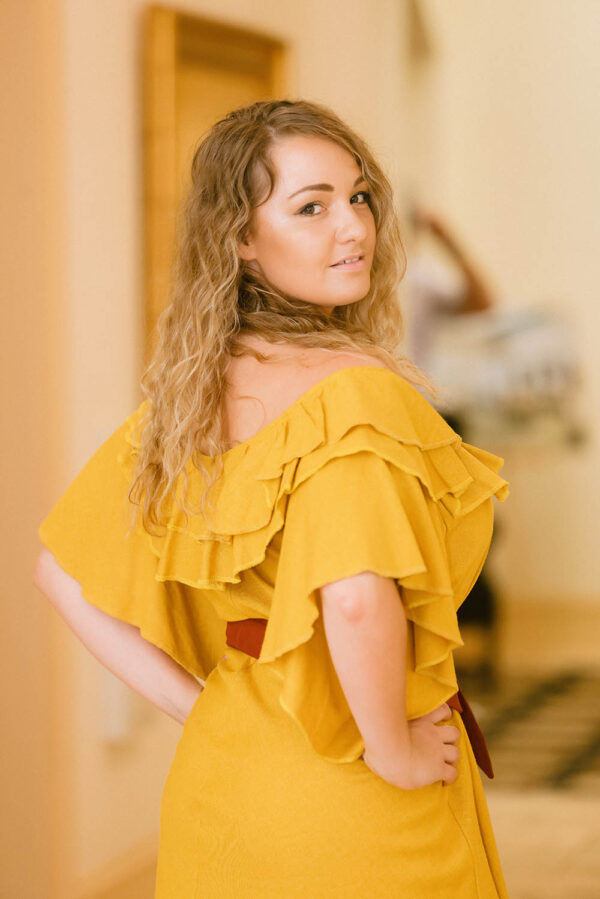 Boat-Neck Layered Frill Dress - Image 3